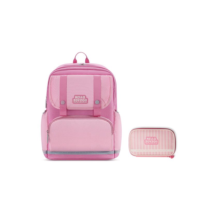 Zoyzoii®B15 Protection Spine Kids Bag With Pencil Case（Stroll in wonderland）