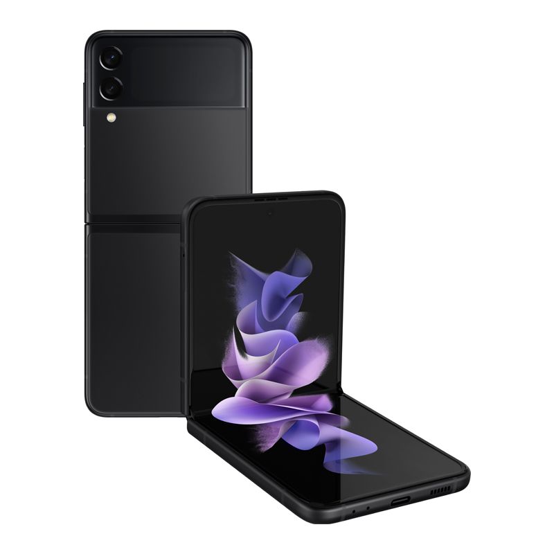 Samsung - Galaxy Z Flip3 5G 256GB Factory Unlocked Global Carrier Network - Phantom Black