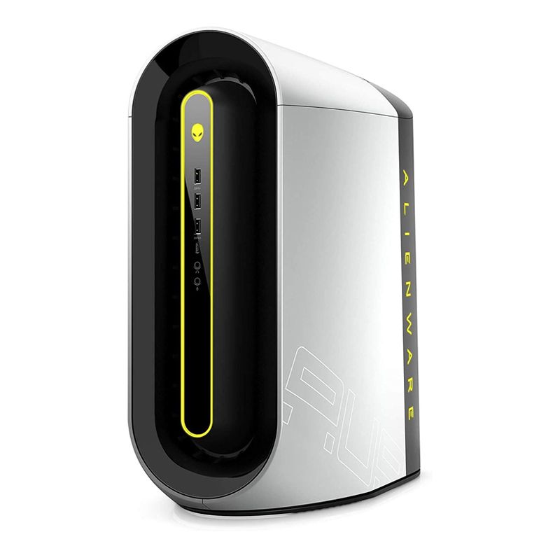 2021 Newest Dell Alienware Aurora R10 Gaming Desktop, AMD Ryzen 5 5600X, 16GB HyperX DDR4 SSD512GB+ 1TB HDD, Lunar Light White, Liquid Cooling, 1000W PSU, Killer Wifi 6