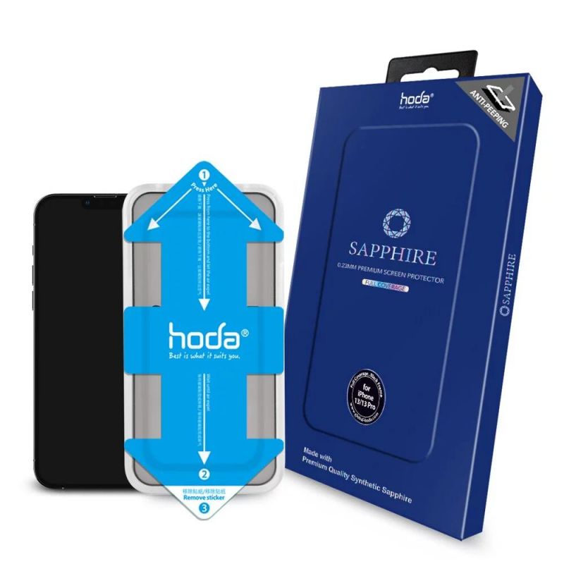 Hoda Anti-Peeper (Privacy) Sapphire Screen Protector 5.4"/6.1"/6.7" with Helper