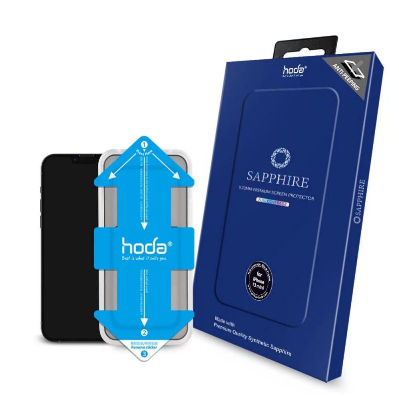 Hoda Anti-Peeper (Privacy) Sapphire Screen Protector with Helper-5.4-Inch