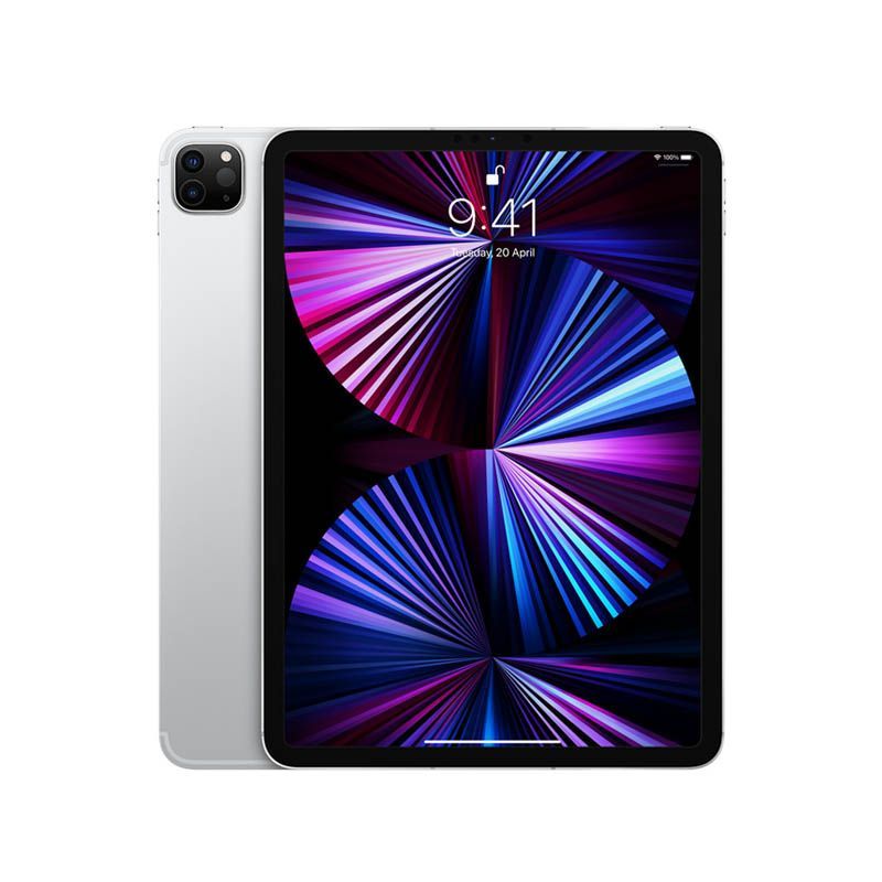 NEW 2021 Apple 11-inch iPad Pro Wi-Fi + Cellular 5G M1 Chip Stunning Liquid Retina display with ProMotion-Silver-512GB-Wi-Fi + Cellular