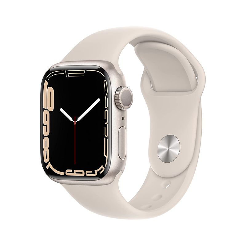 Apple Watch Series 7 Aluminum with Sport Band-Starlight-GPS + Cellular-45mm