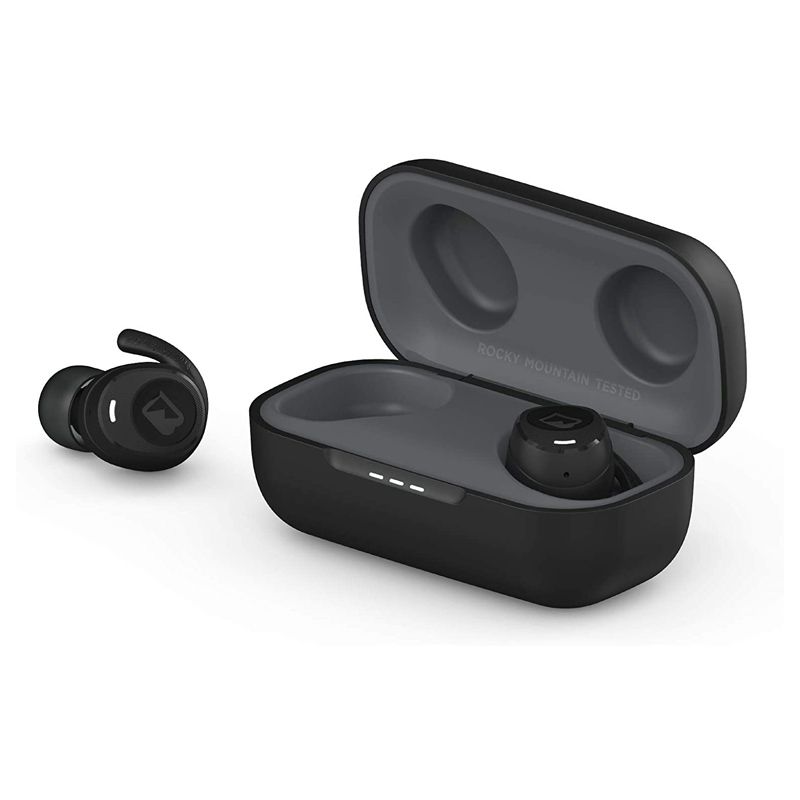 Braven Flye Sport Rush Bluetooth Earphones IPX5 Waterproof with Burst Charge and Charging Case for up to 36-Hour Playtime - Black