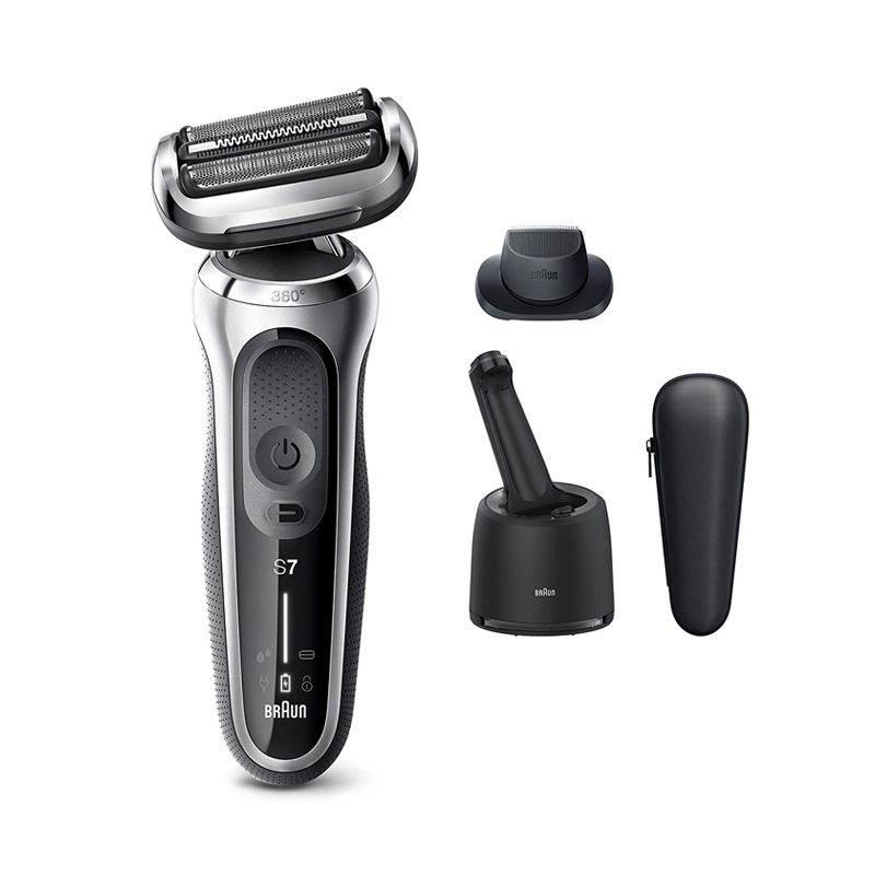 Braun Electric Razor for Men, Series 70-7001cc-7071cc 360 Flex Head Electric Shaver with Beard Trimmer, Rechargeable, Wet & Dry with Clean & Charging Station and Travel Case