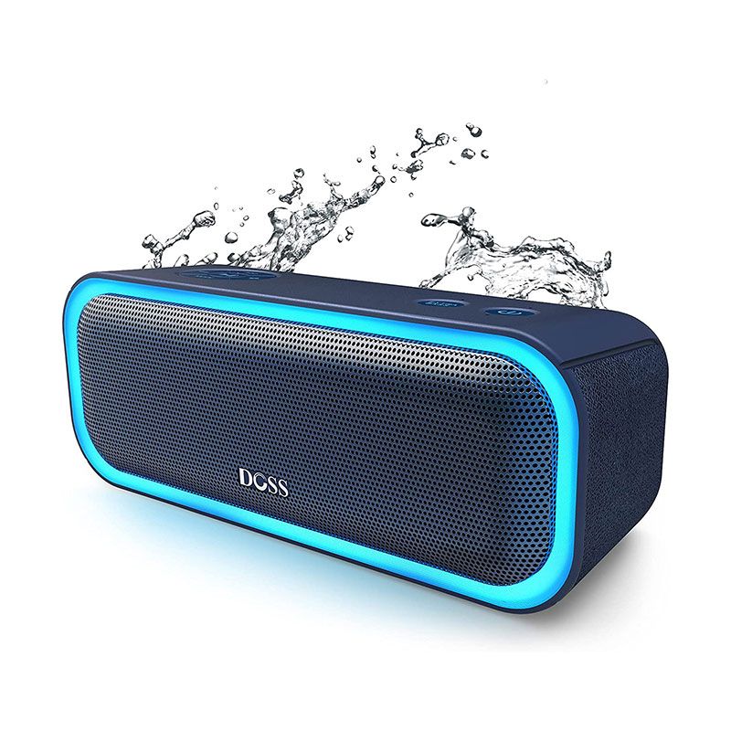 DOSS SoundBox Pro Portable Wireless Speaker with 20W Stereo Sound, Active Extra Bass, IPX5 Waterproof, Wireless Stereo Pairing, Multi-Colors Lights, 20 Hrs Playtime