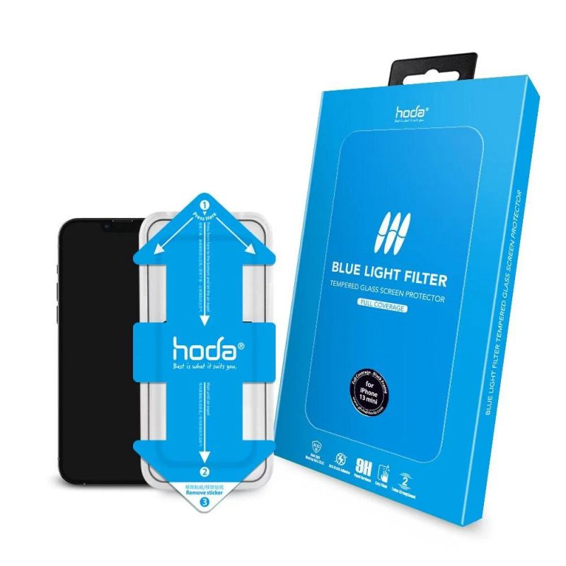 Hoda Eye Protection (Blue Light Filter) Full Coverage Glass Screen Glass Screen Protector 5.4"/6.1"/6.7" with Helper