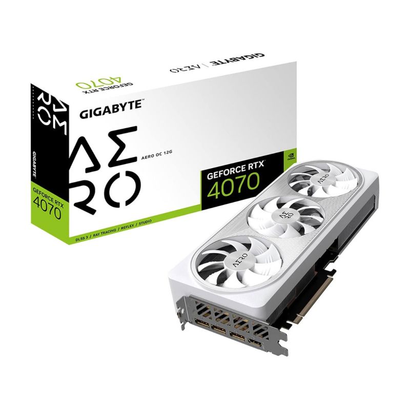 GIGABYTE GeForce RTX 4070 AERO OC 12G Graphics Card, 3X WINDFORCE Fans, 12GB 192-bit GDDR6X, GV-N4070AERO OC-12GD Video Card