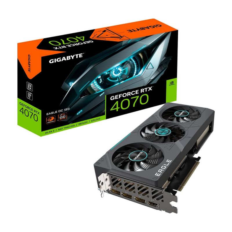 GIGABYTE GeForce RTX 4070 Eagle OC 12G Graphics Card, 3X WINDFORCE Fans, 12GB 192-bit GDDR6X, GV-N4070EAGLE OC-12GD Video Card