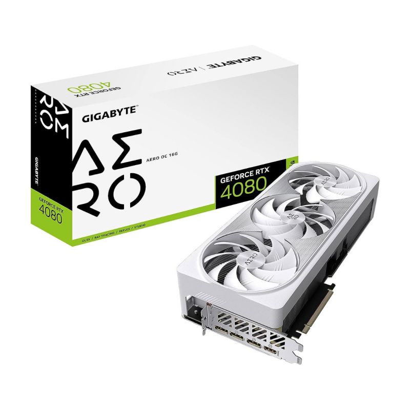 GIGABYTE GV-N4080AERO OC-16GD GeForce RTX 4080 16GB AERO OC Graphics Card, 3X WINDFORCE Fans, 16GB 256-bit GDDR6X, Video Card