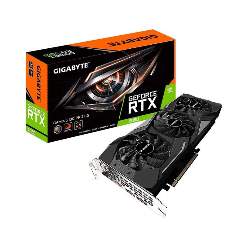 Gigabyte GeForce RTX 2060 Gaming OC Pro 6G Graphics Card, 3X Windforce Fans, 6GB 192-bit GDDR6, Gv-N2060GAMINGOC Pro-6GD REV2.0 Video Card 