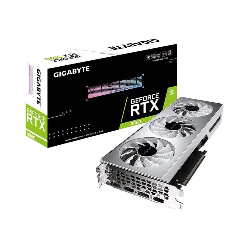 GIGABYTE GeForce RTX 3060 Vision OC 12G Graphics Card, 3X WINDFORCE Fans, 12GB 192-bit GDDR6, GV-N3060VISION OC-12GD Video Card