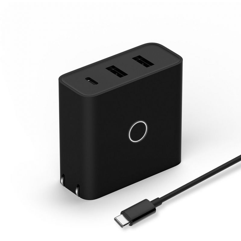 zPower 3-Port Travel Charger: 45W USB-C PD and 18W-Split Dual USB-A Wall Charger