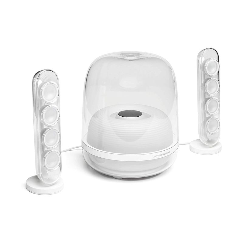 Harman Kardon SoundSticks 4-2.1 Bluetooth Speaker System with Deep Bass and Inspiring Industrial Design - White