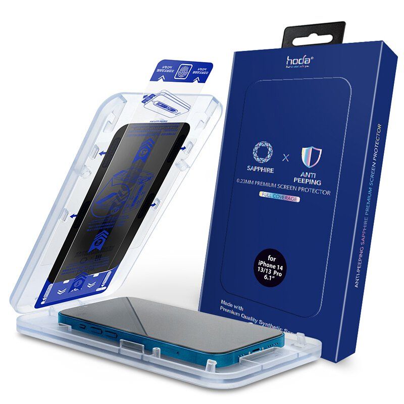 hoda iPhone 14, Pro, Max Anti-Peeper (Privacy) Sapphire Screen Protector 6.1" |6.7" with Helper
