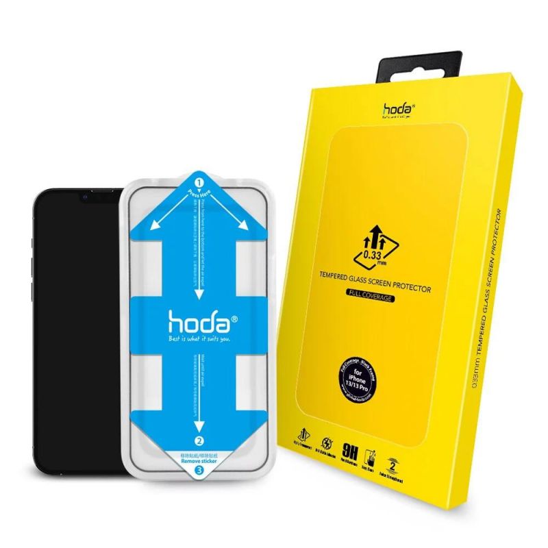 Hoda iPhone 13 Series 0.33mm 2.5D Full Coverage Glass Screen Glass Screen Protector (5.4"/6.1"/6.7) with Helper| hoda®