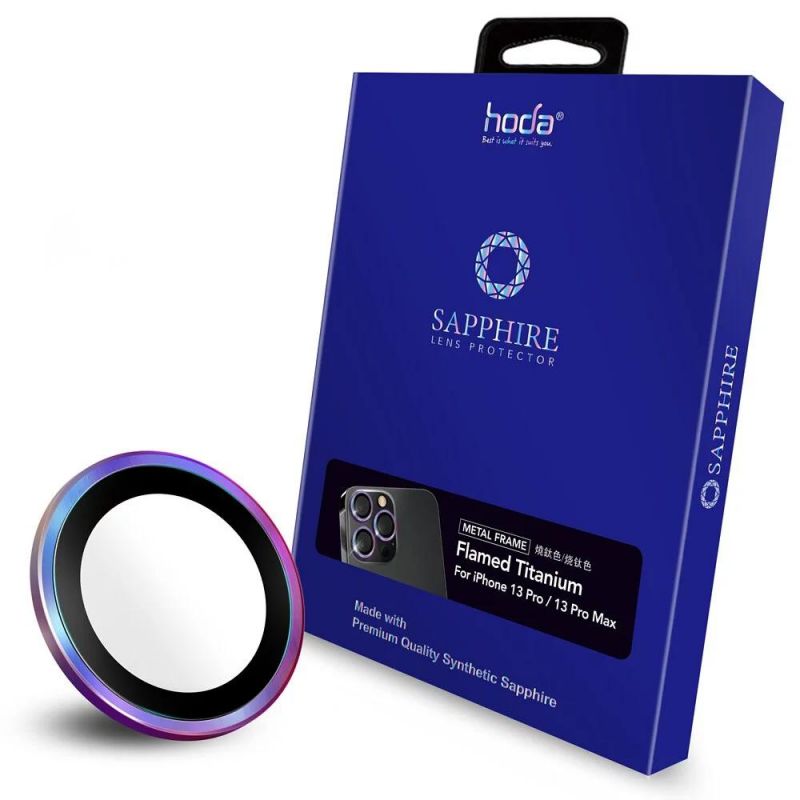 Hoda iPhone 13 Pro 6.1" / 13 Pro Max 6.7" Sapphire Lens Protector (3PCS) Flamed Titanium | hoda®