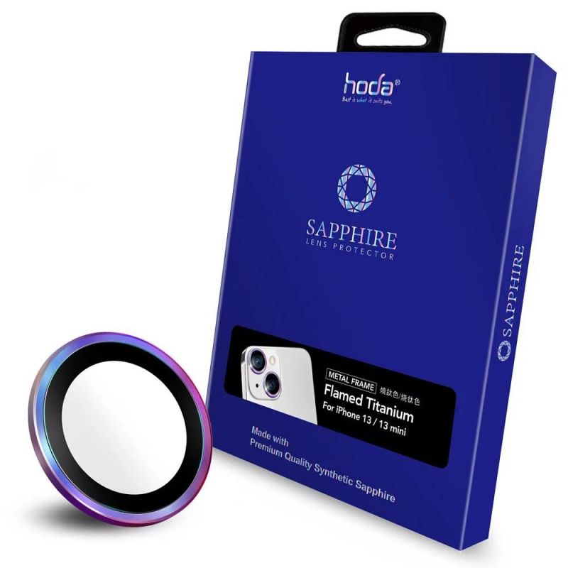Hoda iPhone 13 5.4-inches 6.1-inches Sapphire Lens Protector 2PCS Flamed Titanium