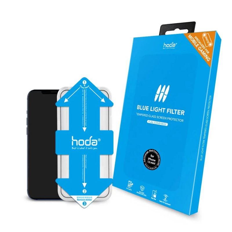 Hoda Matte Eye Protection (Blue Light Filter) Full Coverage Glass Screen Protector with Helper