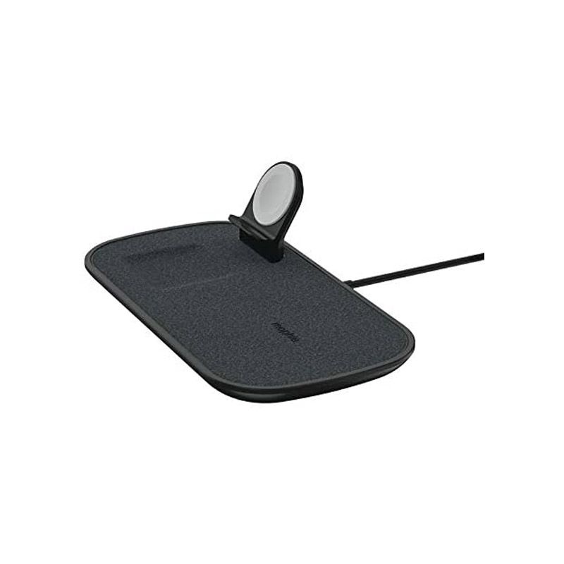 mophie 3 in 1 Wireless Charge Pad - Qi Wireless 7.5W Charging Pad for Apple iPhone, Airpods, and Apple Watch - Black