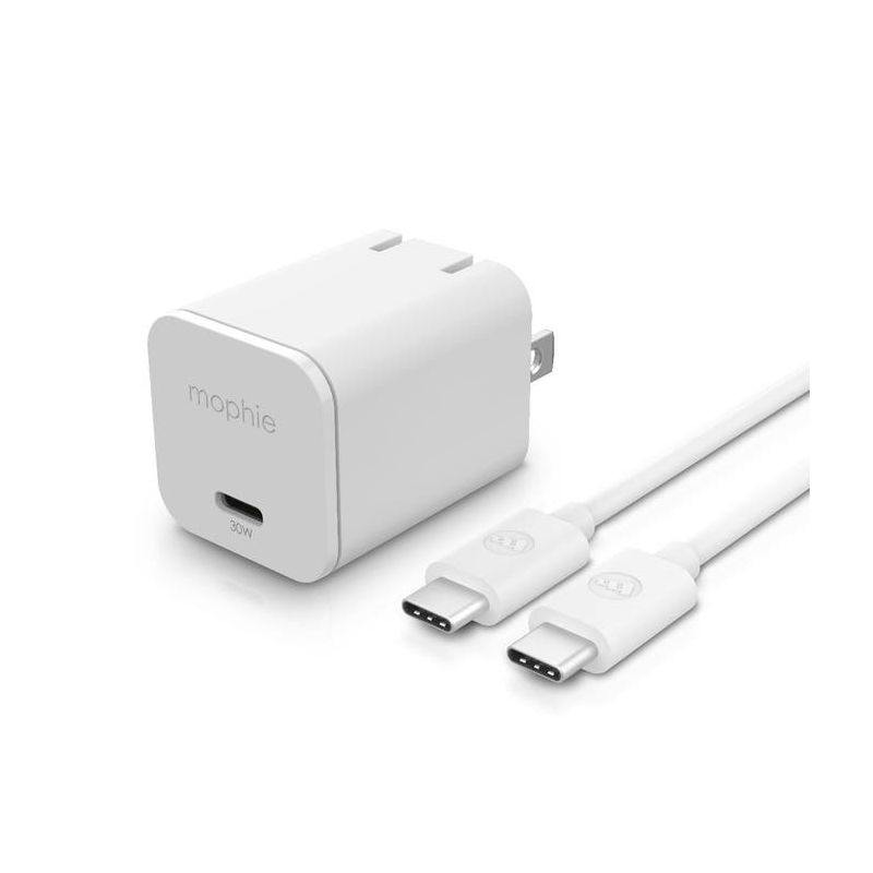 mophie speedport 30 with USB-C cable, 30W GaN fast wall charger (Apple Exclusive-White) for MacBook Air (2020), iPad, iPhone, Apple Devices, USB-C Devices