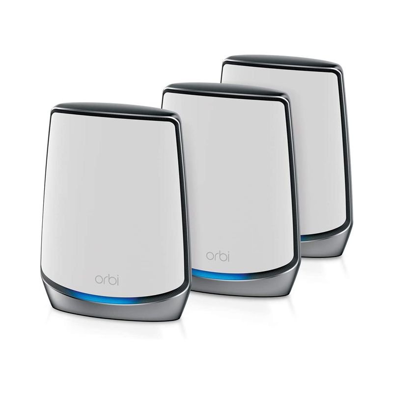 NETGEAR Orbi Whole Home Tri-band Mesh Wi-Fi 6 System (RBK853) – Router with 2 Satellite Extenders, Coverage Up to 7,500 Square Feet and 100+ Devices, AX6000 (Up to 6Gbps)