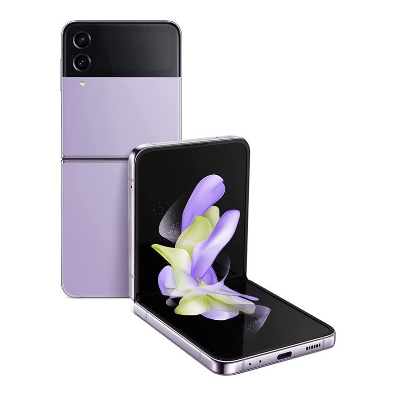 SAMSUNG Galaxy Z Flip4 Cell Phone, Factory Unlocked Android Smartphone, Flex Mode, Hands Free Camera, Compact, Foldable Design, Informative Cover Screen