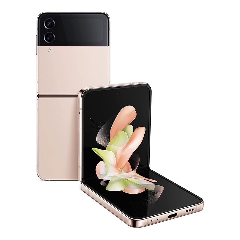 SAMSUNG Galaxy Z Flip4 Cell Phone, 256GB, Factory Unlocked Android Smartphone, Flex Mode, Hands Free Camera, Compact, Foldable Design, Informative Cover Screen - Pink Gold