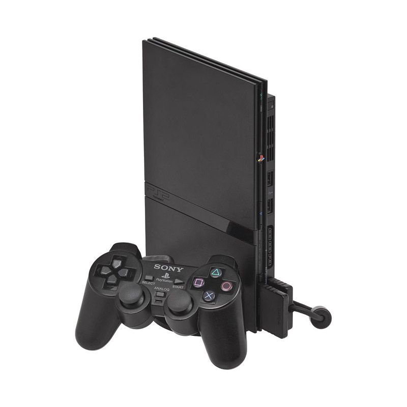 Second-Hand: Used SONY PlayStation 2 Slim Game Console, Bulit-in Games Unlocked Version, Black - PS2
