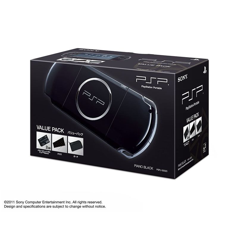 USED - SONY - PlayStation PSP-3000 Handheld Console, 128GB Bulit-in Games - Piano Black Value Pack Japan Model - Second-Hand