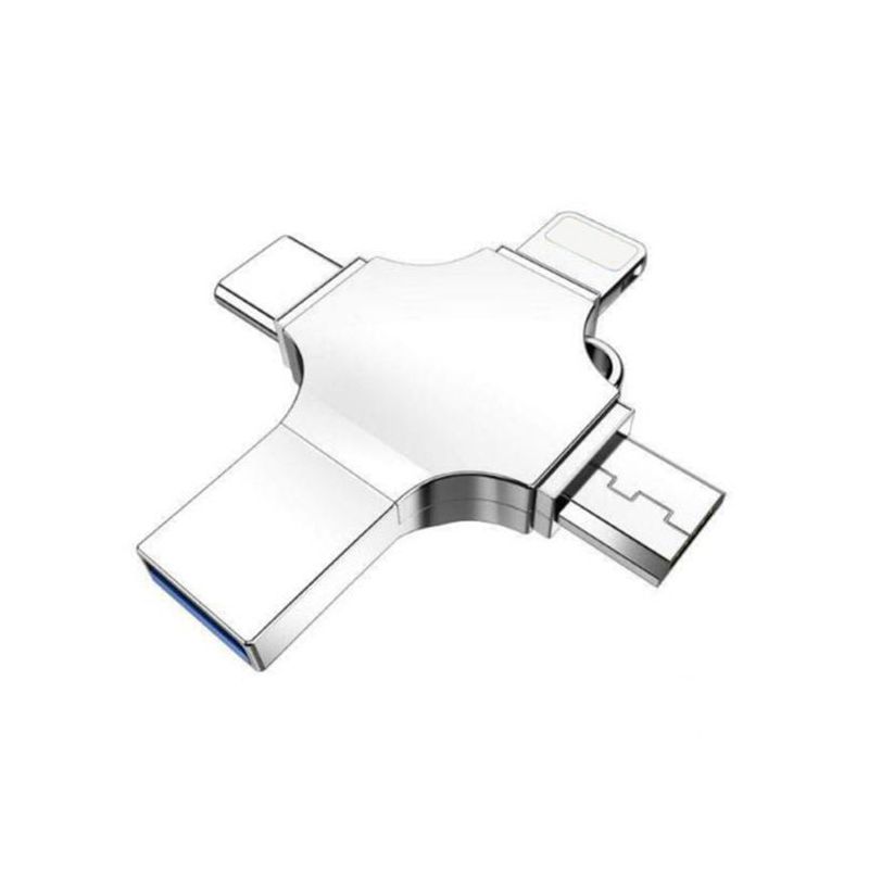 4 in 1 Smart USB Drive High Speed Data Transmission Portable for iOS Android Type C USB 256GB - Gzstuff