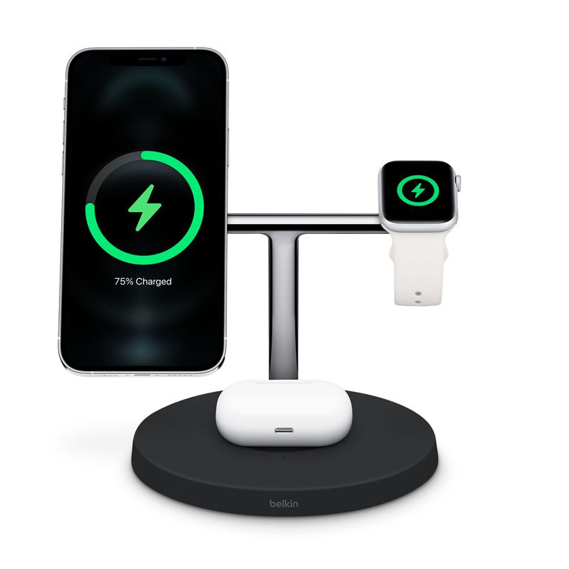 Belkin BOOST↑CHARGE PRO 3-in-1 Wireless Charger with MagSafe-Black