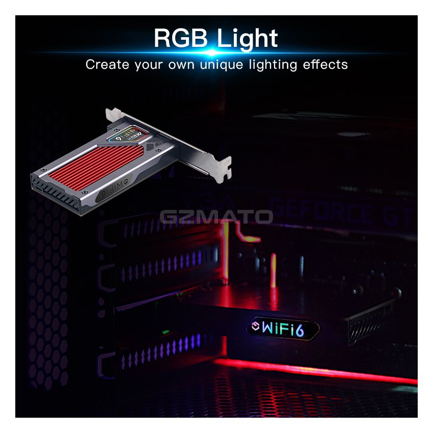 Intel PCIe Dual Band Adapter AX200 Wi-Fi 6 Bluetooth 5.1 Network WiFi Card 802.11ax/ac 2.4G 5G RGB Desktop PC