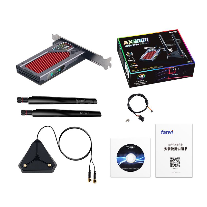 Intel PCIe Dual Band Adapter AX200 Wi-Fi 6 Bluetooth 5.1 Network WiFi Card 802.11ax/ac 2.4G 5G RGB Desktop PC