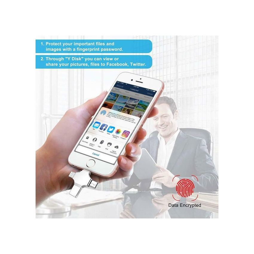 4 in 1 Smart USB Drive High Speed Data Transmission Portable for iOS Android Type C USB