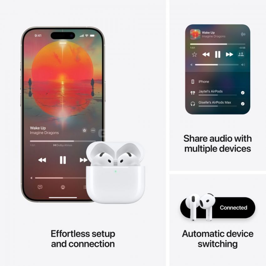 Apple - AirPods 4 with Active Noise Cancellation - White