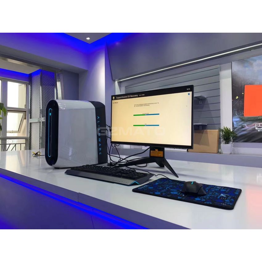 2021 Newest Dell Alienware Aurora R10 Gaming Desktop, AMD Ryzen 5 5600X, 16GB HyperX DDR4 SSD512GB+ 1TB HDD, Lunar Light White, Liquid Cooling, 1000W PSU, Killer Wifi 6