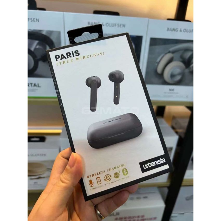 Urbanista Paris True Wireless Earphones 20H Playtime Wireless Charging Case, Bluetooth 5.0, Noise Cancelling Earphones with Touch Controls + Built-in Mic, Compatible with Android and iOS