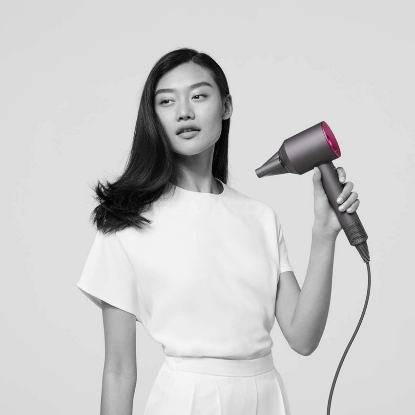 Dyson Supersonic Hair Dryer HD01, 2.7 Meter Power Cable, UK Power Adapter Iron/Fuchsia, 1600W 220-240V 50/60Hz