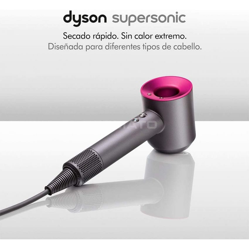 Dyson Supersonic Hair Dryer HD01, 2.7 Meter Power Cable, UK Power Adapter Iron/Fuchsia, 1600W 220-240V 50/60Hz