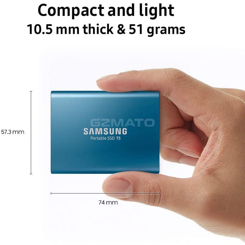 SAMSUNG T5 Portable SSD 2TB - Up to 540MB/s - USB 3.1 External Solid State Drive - Blue