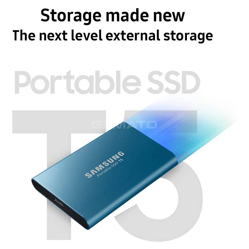 SAMSUNG T5 Portable SSD 2TB - Up to 540MB/s - USB 3.1 External Solid State Drive - Blue