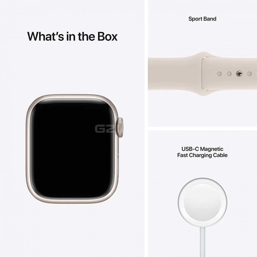Apple Watch Series 7 Aluminum with Sport Band-Starlight-GPS-45mm