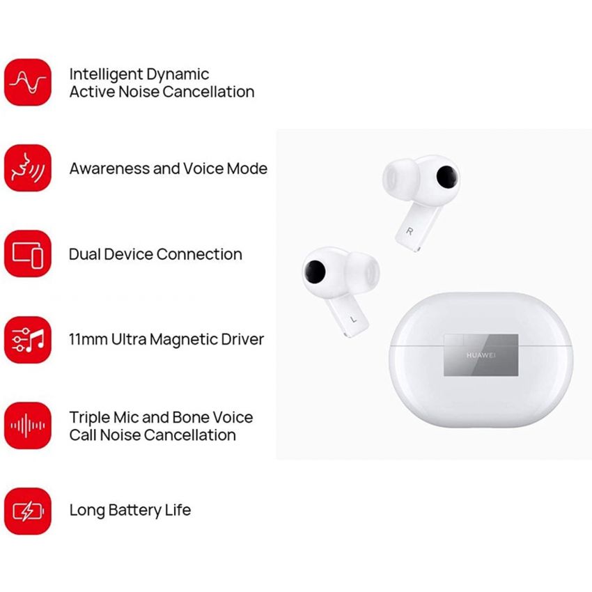 Huawei Freebuds Pro Active Noise Cancellation Earbuds MermaidTWS - Ceramic White