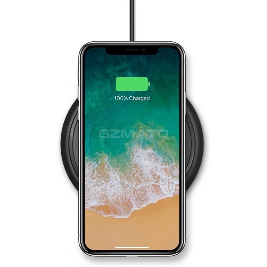 mophie 4116_WRLS-CHGPAD-AC-BLK-NA - Wireless Charge Pad - Apple Optimized - 7.5W Qi Wireless Technology for Apple iPhone 11, 11 Pro, 11 Pro Max, XR, XS Max, X/ XS, 8 and 8 Plus - Black