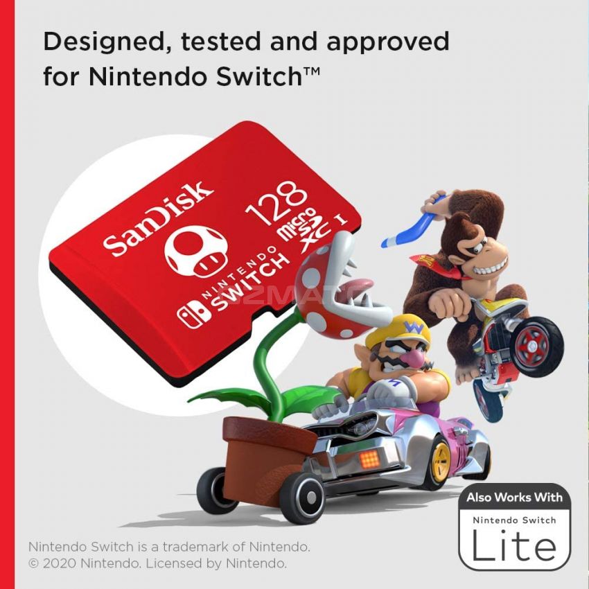 SanDisk 128GB MicroSDXC Card, Licensed for Nintendo Switch - SDSQXAO-128G-GNCZN