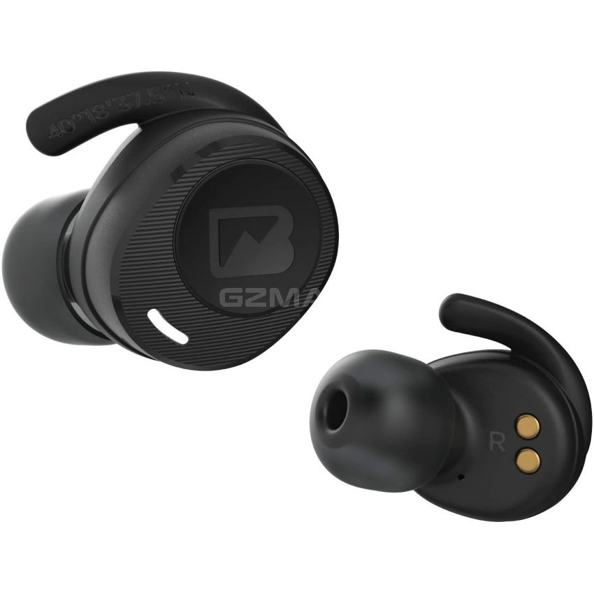 Braven Flye Sport Rush Bluetooth Earphones IPX5 Waterproof with Burst Charge and Charging Case for up to 36-Hour Playtime - Black