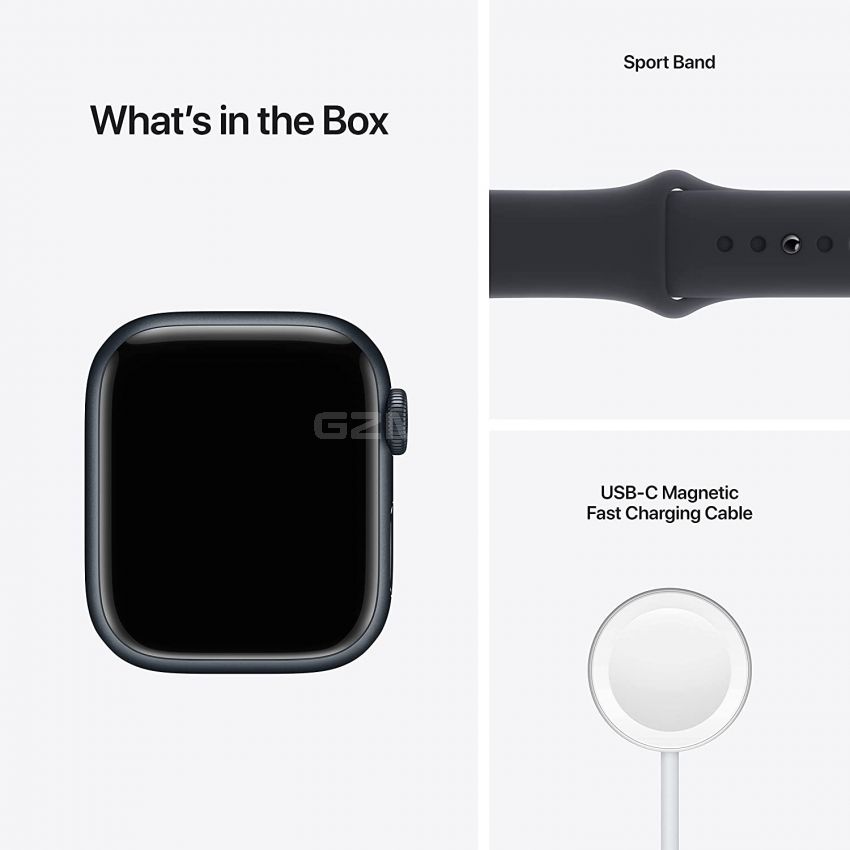 Apple Watch Series 7 Aluminum with Sport Band-Midnight-GPS + Cellular-41mm