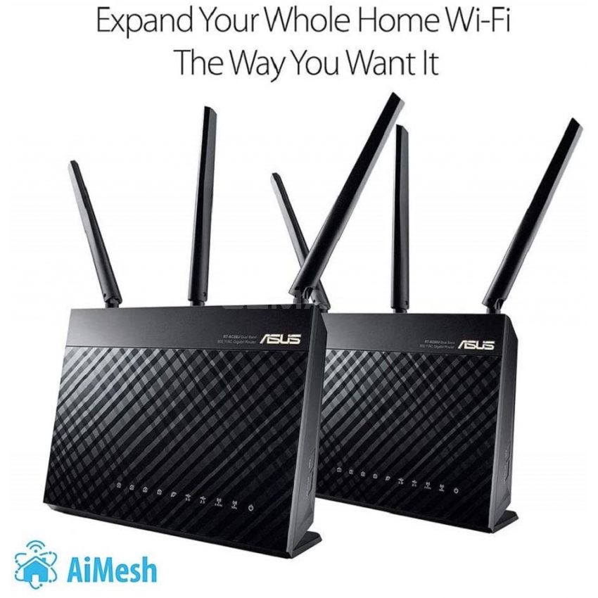 ASUS AC1900 WiFi Gaming Router (RT-AC68U) - Dual Band Gigabit Wireless Internet Router, Gaming & Streaming, AiMesh Compatible, Included Lifetime Internet Security, Adaptive QoS, Parental Control