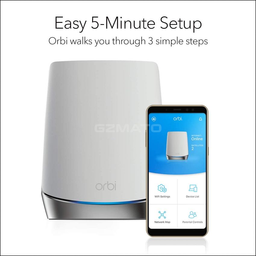NETGEAR Orbi Whole Home Tri-band Mesh WiFi 6 System (RBK752) – Router with 1 Satellite Extender | Coverage up to 5,000 sq. ft. and 40+ Devices | AX4200 (Up to 4.2Gbps)